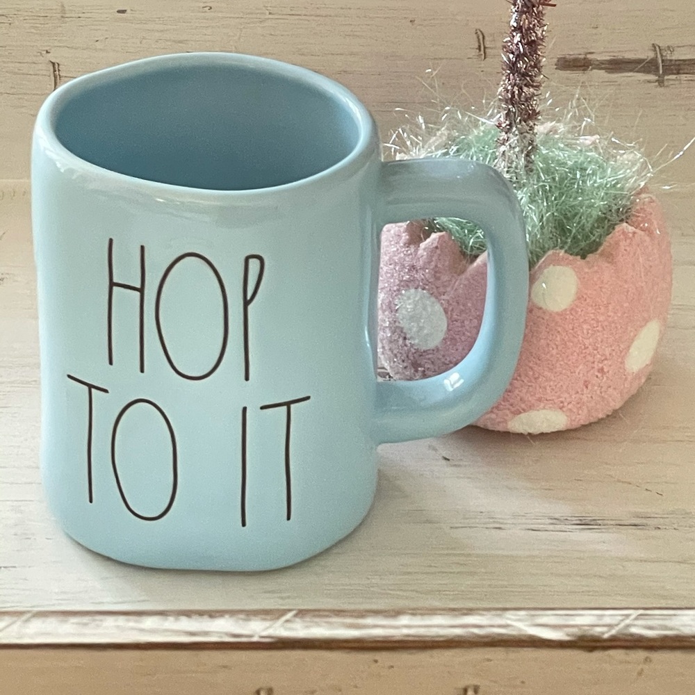 Rae Dunn Blue hop to it Easter spring mug …